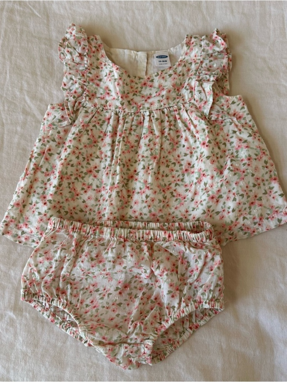 Old Navy Toddler Girl Floral Print Matching Set 12-18 Months